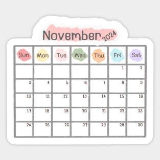 November 2024 Calendar Sticker